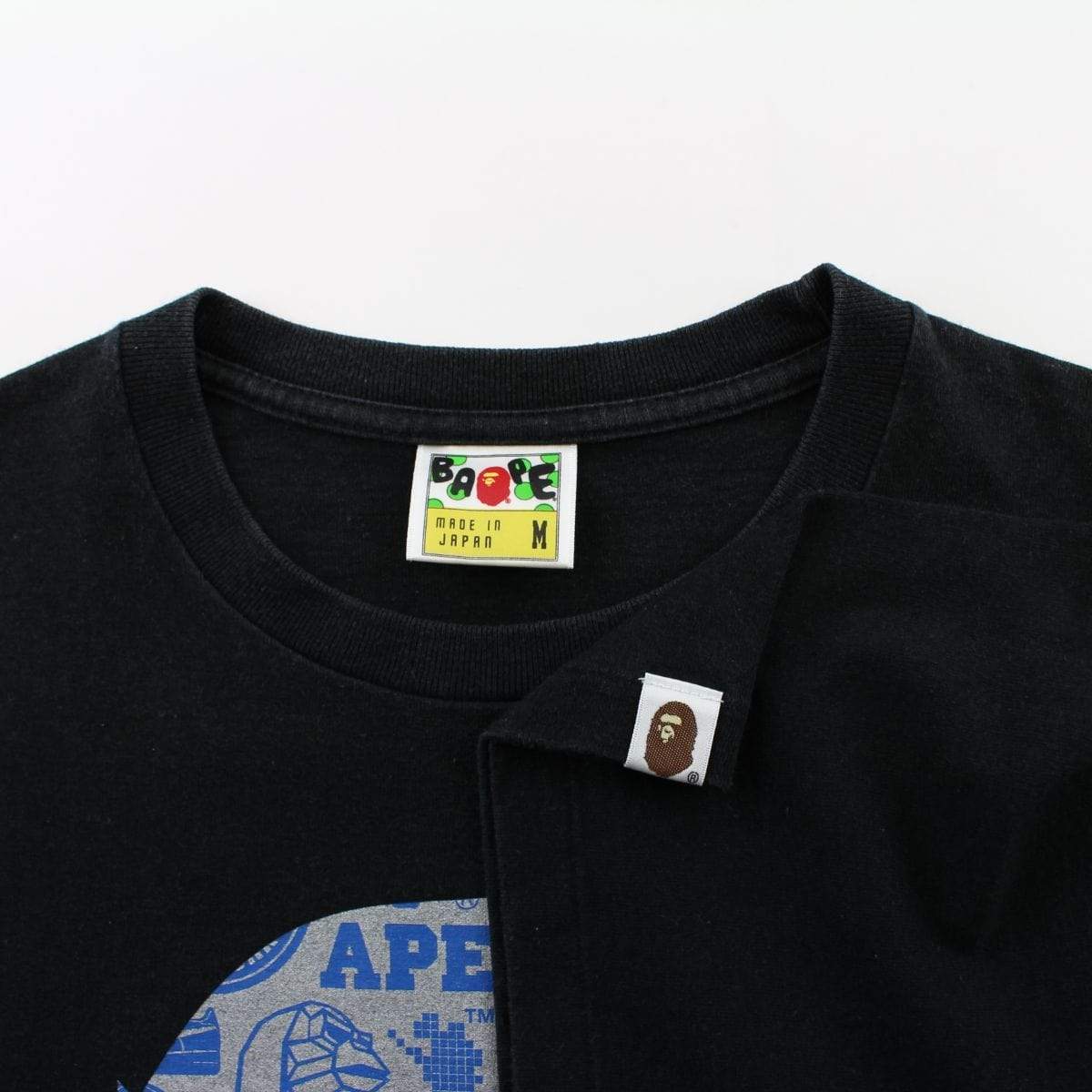 Bape Multi Logos Big Ape Tee Black - SaruGeneral