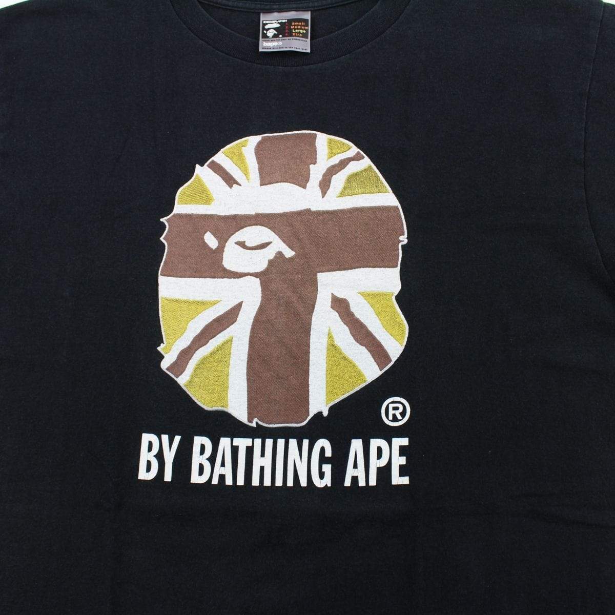 Bape Union Jack Big Ape Logo Tee Black - SaruGeneral