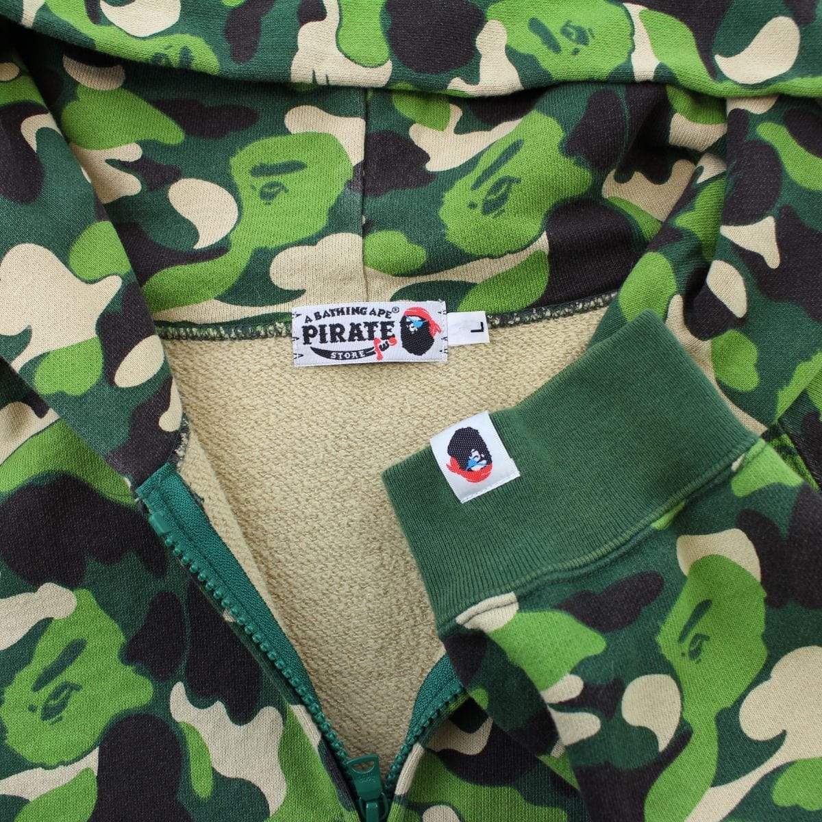 Bape ABC Green Camo Pirate Store Hoodie - SaruGeneral
