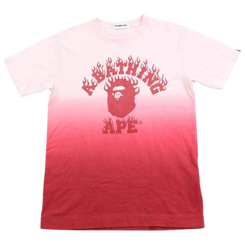 T-shirt Bape Red Flame College avec logo rose dégradé