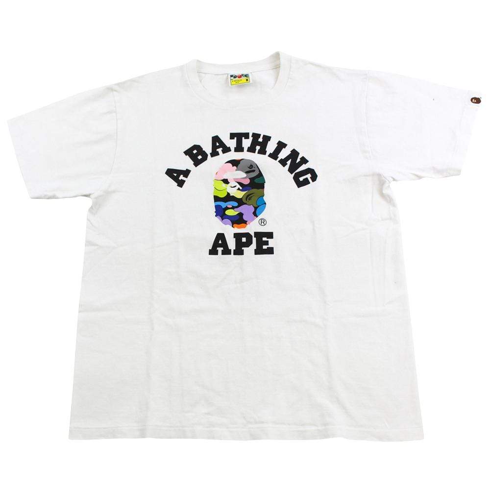 Bape Multicamo Black College Logo Tee White - SaruGeneral