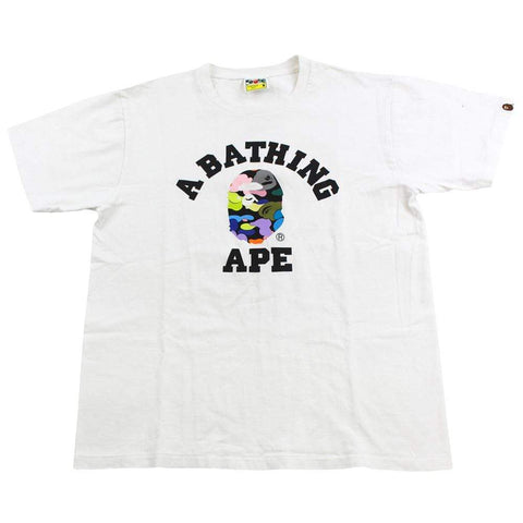 Bape Multicamo Black College Logo Tee White