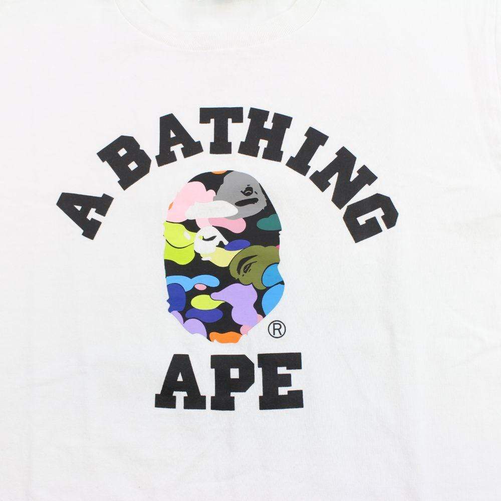 Bape Multicamo Black College Logo Tee White - SaruGeneral