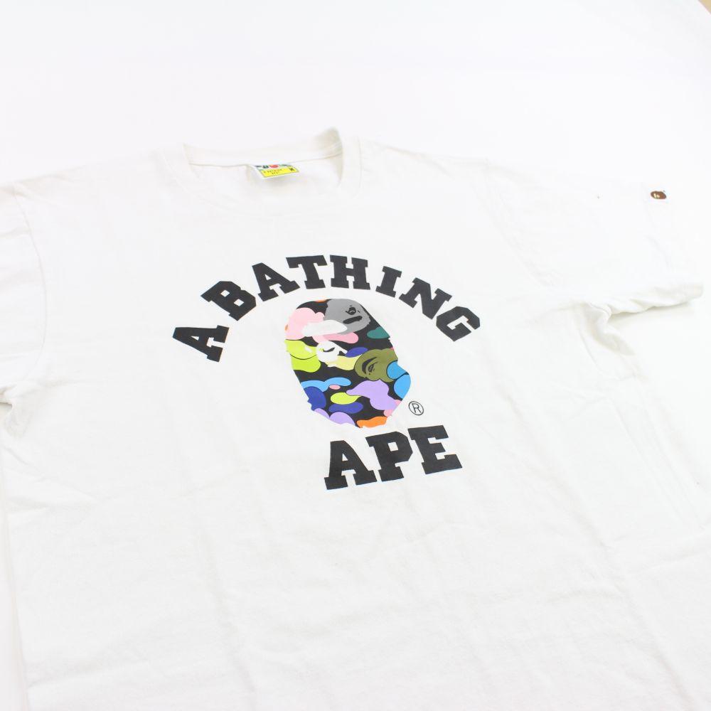 Bape Multicamo Black College Logo Tee White - SaruGeneral