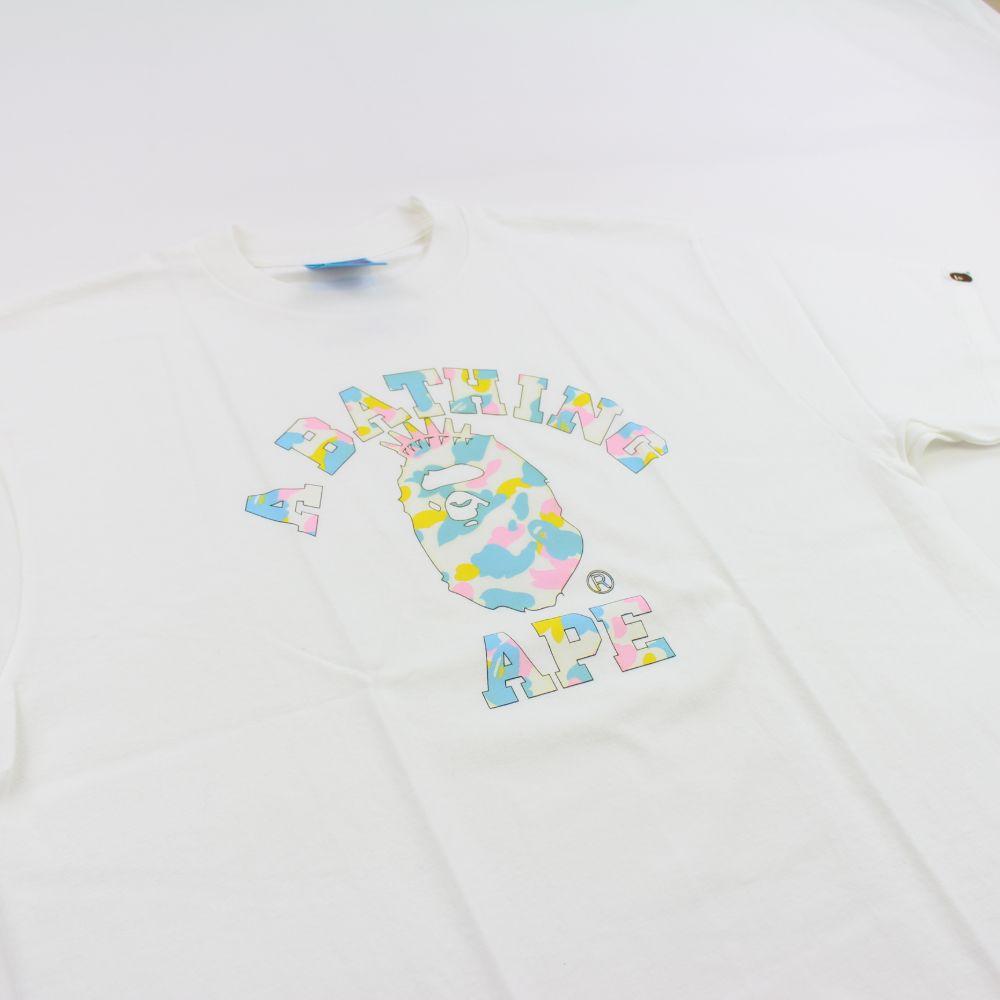 Bape Candy Camo White NYC College Logo Tee White - SaruGeneral