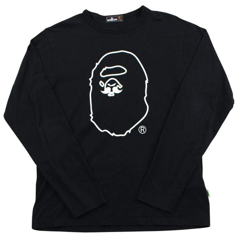 Bape Mr Ape Big Moustache LS Black