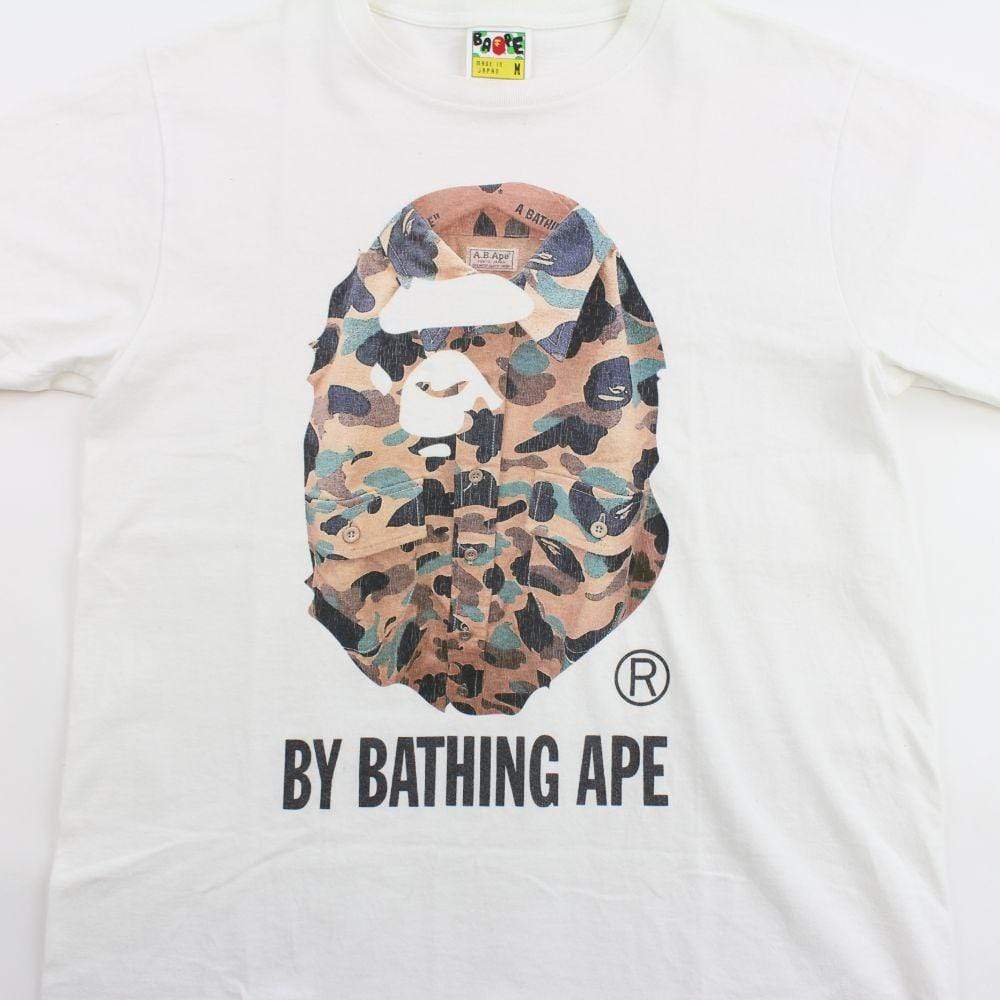 Bape 1st Yellow Shirt Big Ape Logo Tee White - SaruGeneral