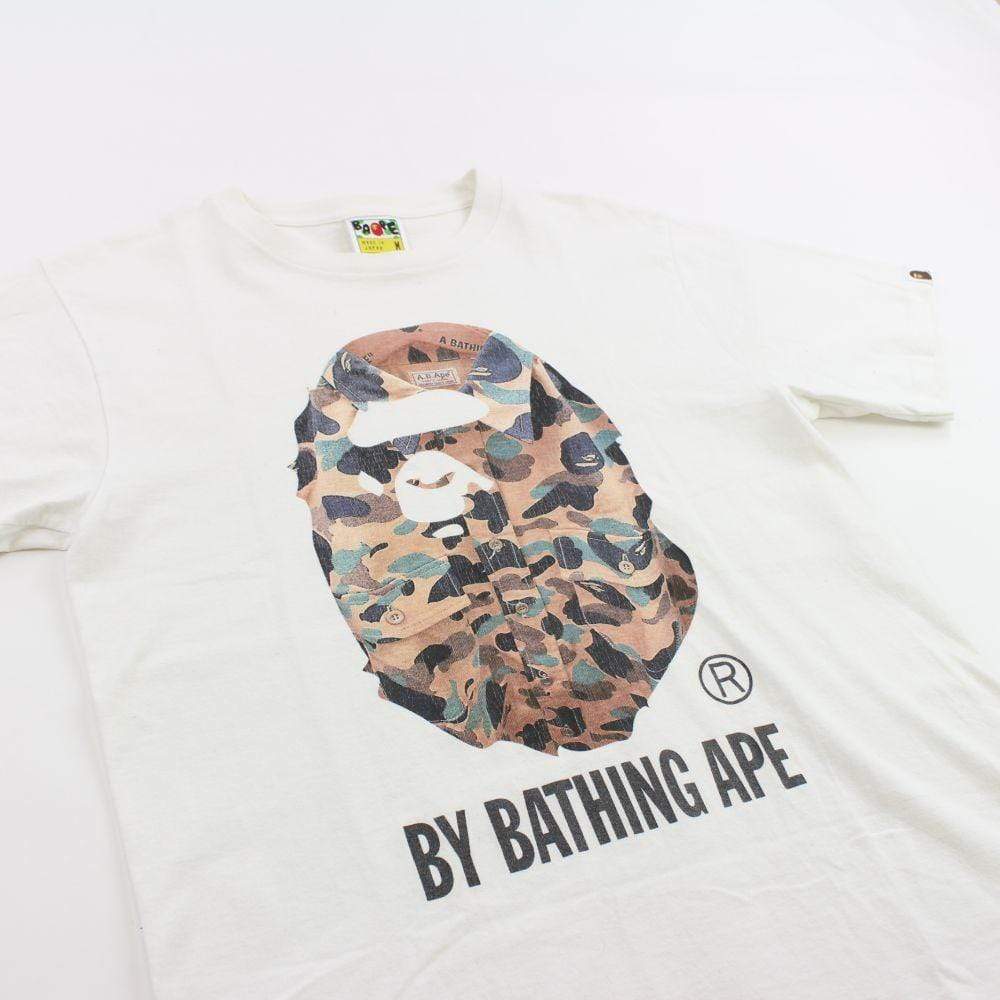 Bape 1st Yellow Shirt Big Ape Logo Tee White - SaruGeneral