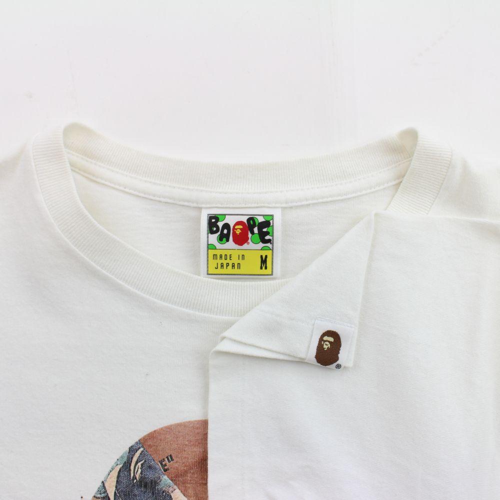 Bape 1st Yellow Shirt Big Ape Logo Tee White - SaruGeneral