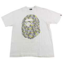 T-shirt Bape Kaws Sta jaune gris avec logo Big Ape blanc