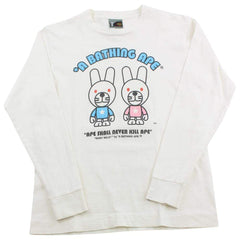 Bape Bunny Milo Bleu Rose LS Blanc