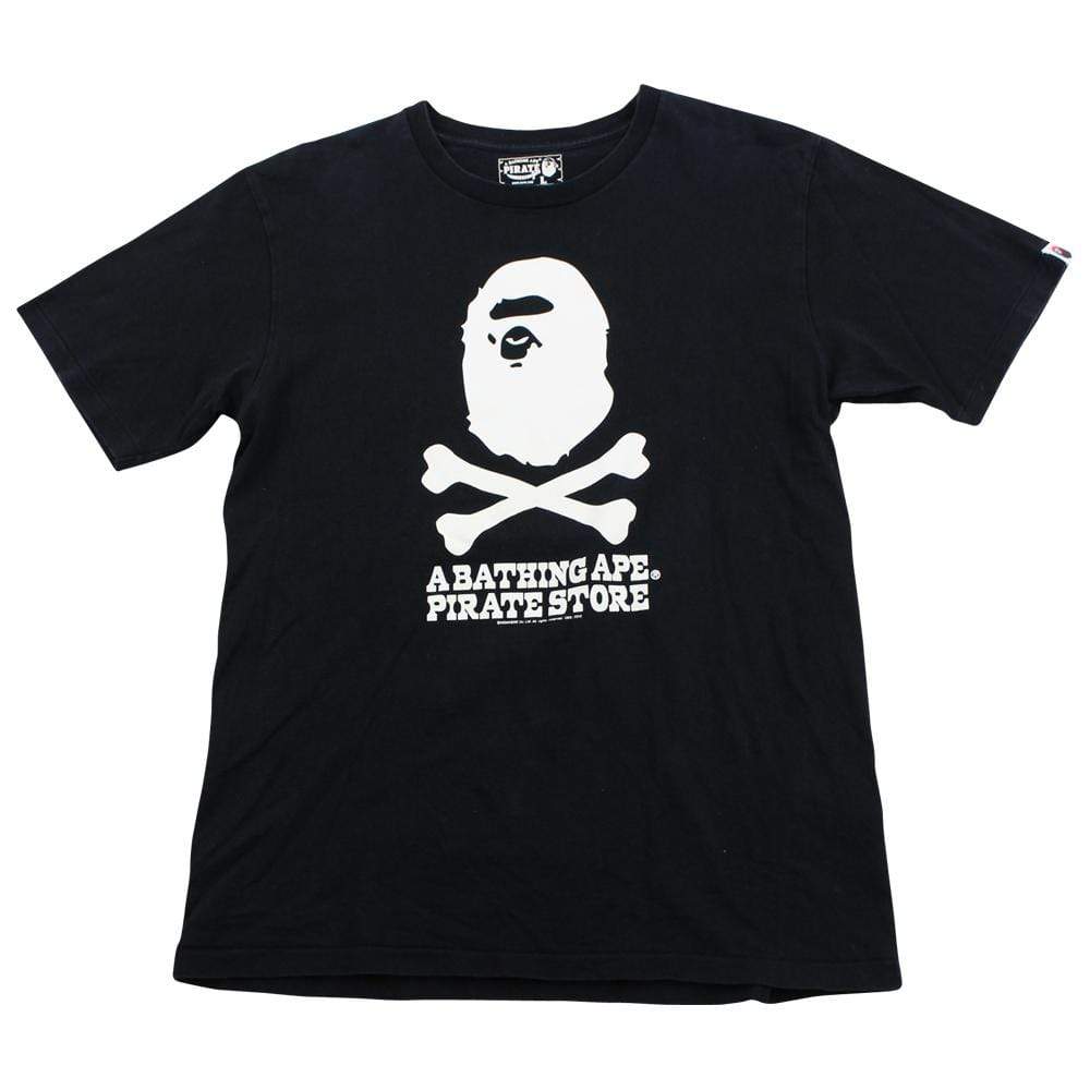 Bape Ape Crossbones Tee Black - SaruGeneral