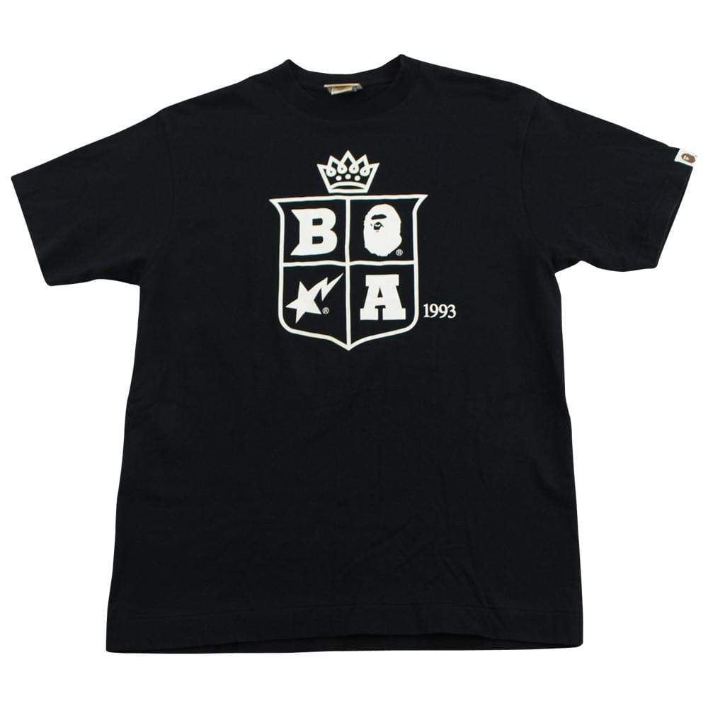 Bape Logos Shield  Tee Black - SaruGeneral