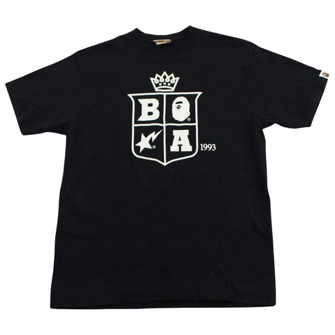 Bape Logos Shield  Tee Black