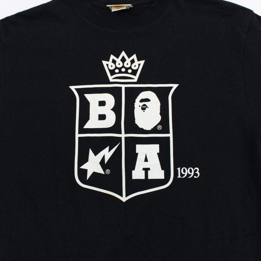 Bape Logos Shield  Tee Black - SaruGeneral