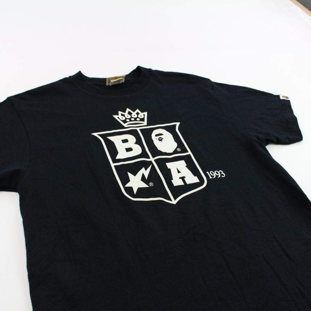 Bape Logos Shield  Tee Black - SaruGeneral