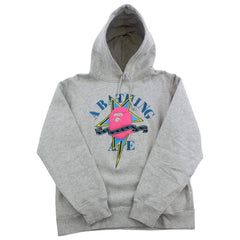 Bape Pink College Logo Sta Hoodie Grey