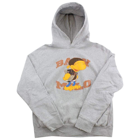 Bape Baby Milo Plaid Jacket Graphic Hoodie Grey