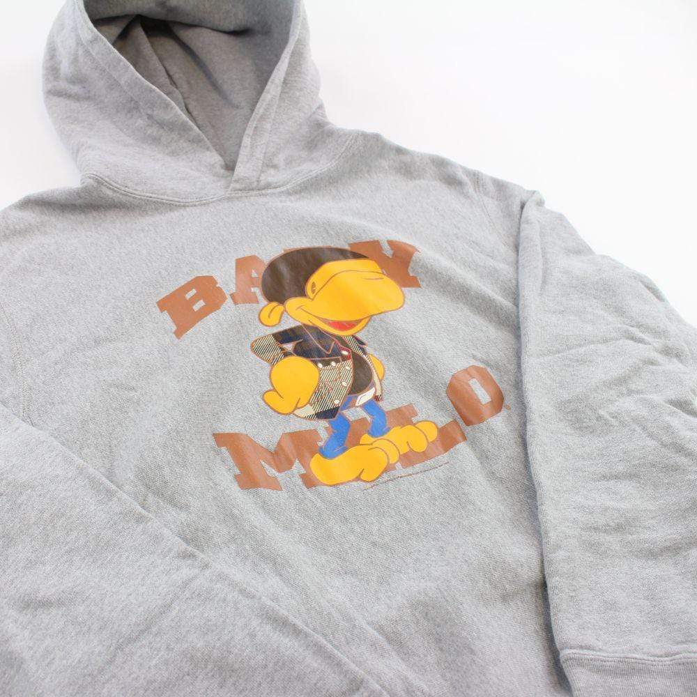 Bape Baby Milo Plaid Jacket Graphic Hoodie Grey - SaruGeneral