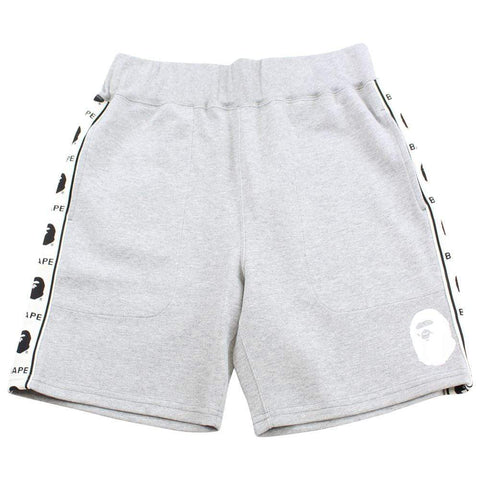 Bape Ape Logo Stripe Shorts Grey