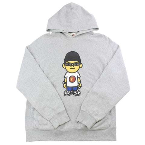 bape nigo figure hoodie grey early 00's