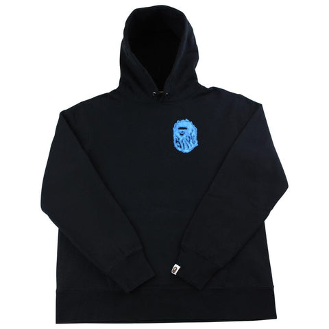 Bape blue flame big ape logo hoodie black 2019