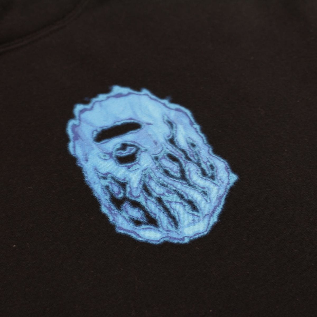 Bape blue flame big ape logo hoodie black 2019 - SaruGeneral