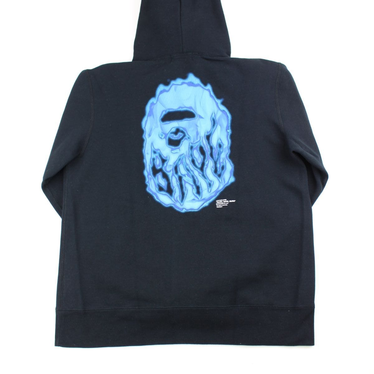 Bape blue flame big ape logo hoodie black 2019 - SaruGeneral