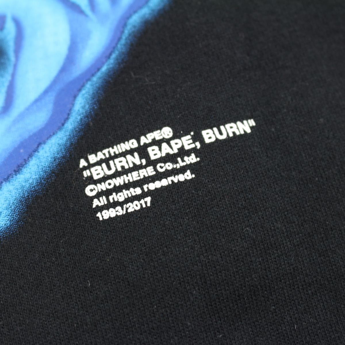 Bape blue flame big ape logo hoodie black 2019 - SaruGeneral