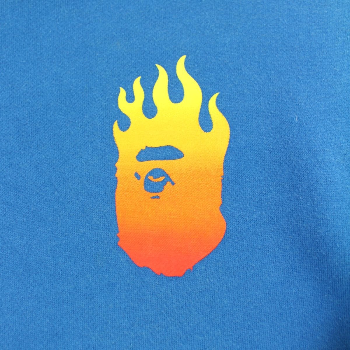 Bape flame big ape logo crewneck blue - SaruGeneral
