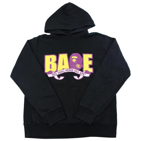 Sweat à capuche Bape violet avec logo Big Ape noir