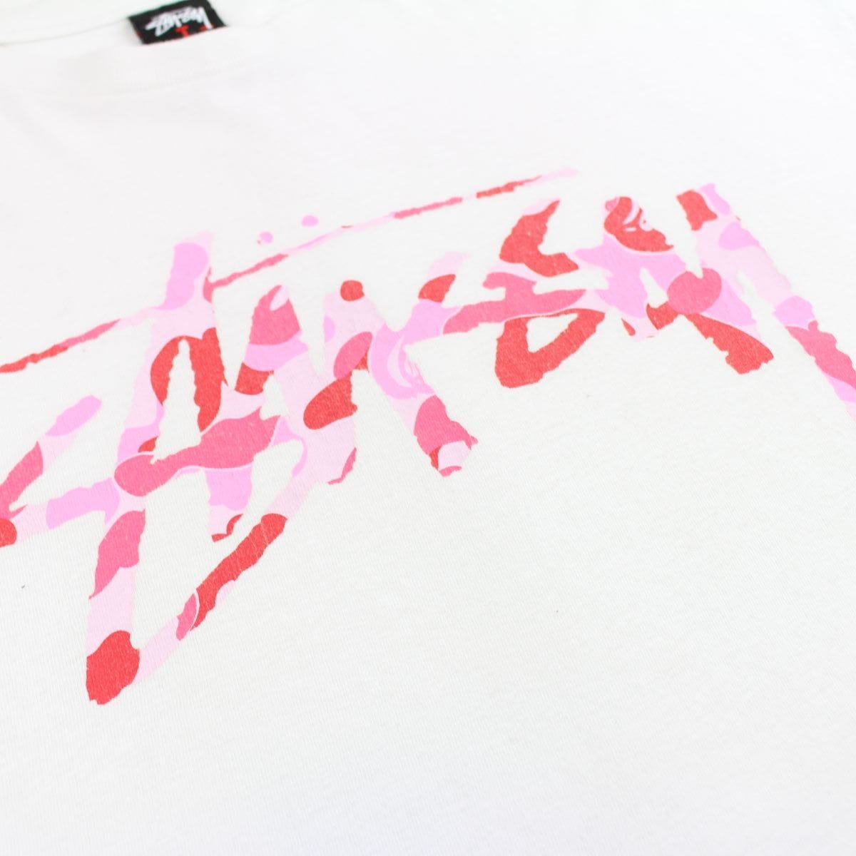 Bape x stussy pink camo 30th anniversary tee white - SaruGeneral