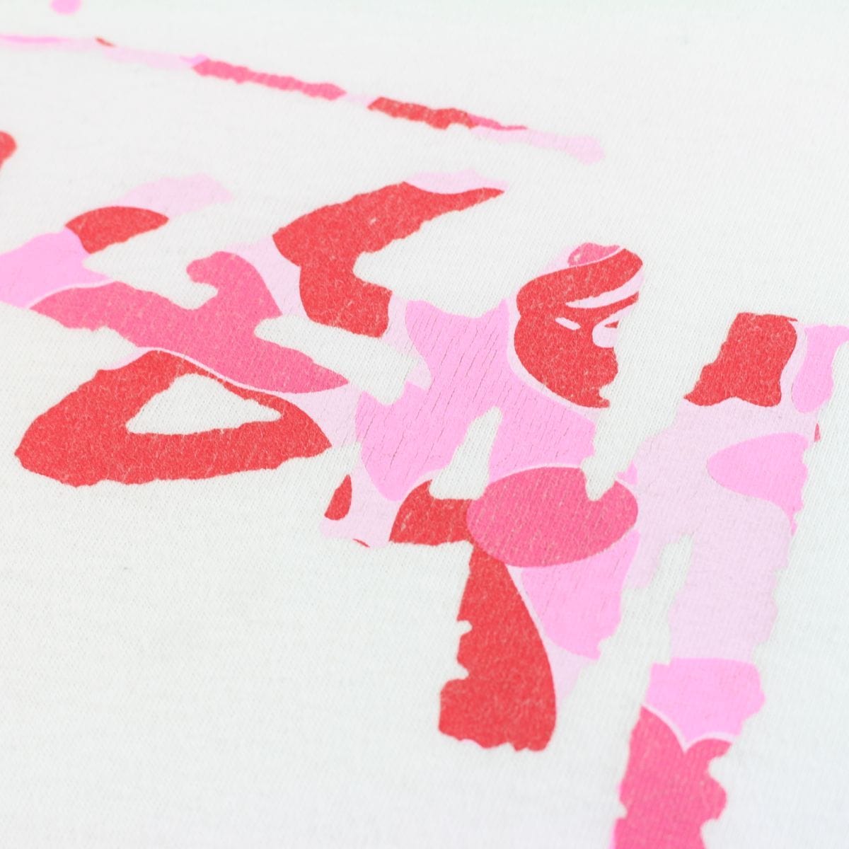 Bape x stussy pink camo 30th anniversary tee white - SaruGeneral