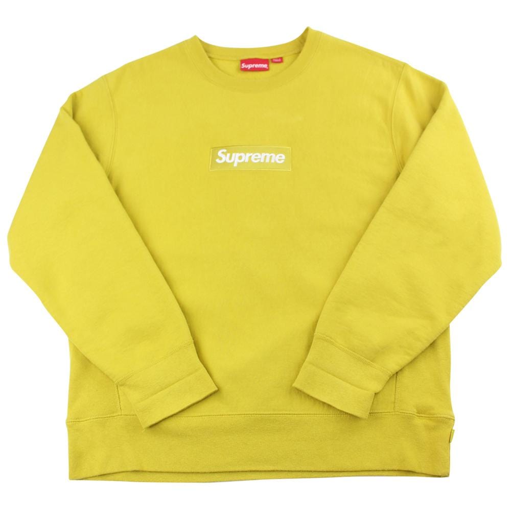 supreme mustard box logo crewneck - SaruGeneral