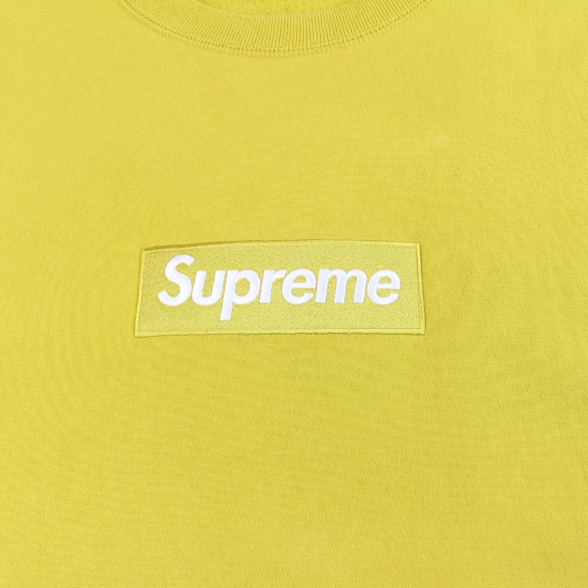 supreme mustard box logo crewneck - SaruGeneral