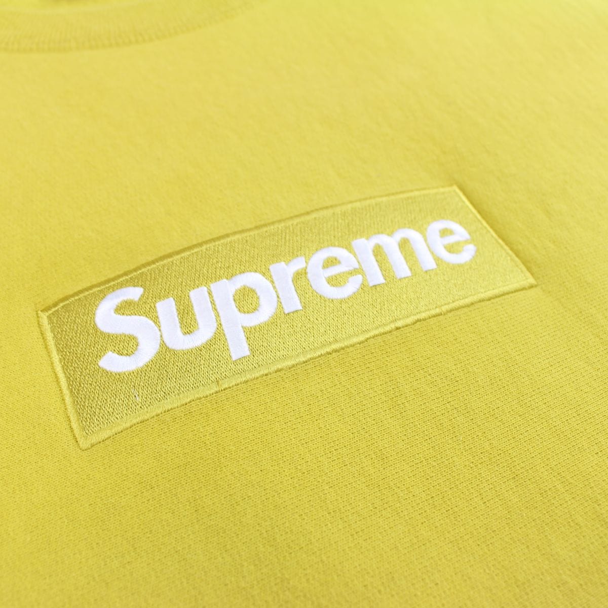 supreme mustard box logo crewneck - SaruGeneral