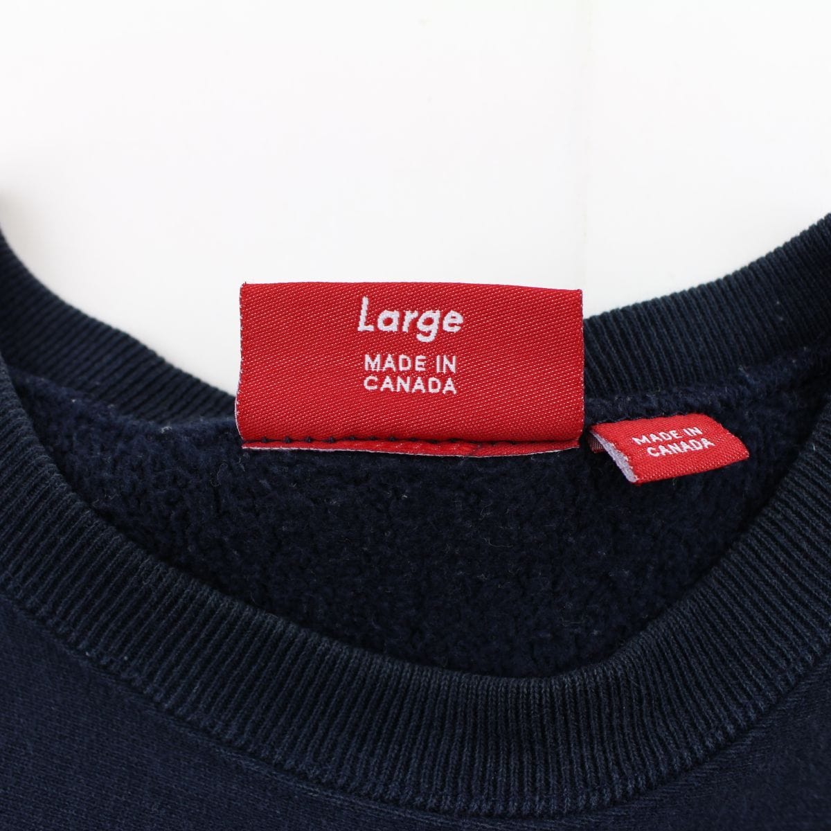 Supreme red on navy box logo crewneck early 2000's - SaruGeneral
