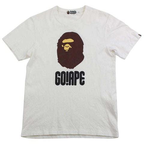 Bape Big Ape Logo Text Tee White