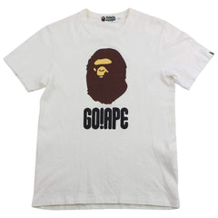 Bape Big Ape Logo Text Tee White