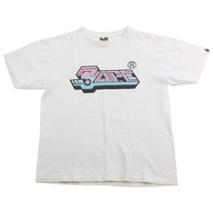 T-shirt Bape Futuristic Text rose bleu blanc