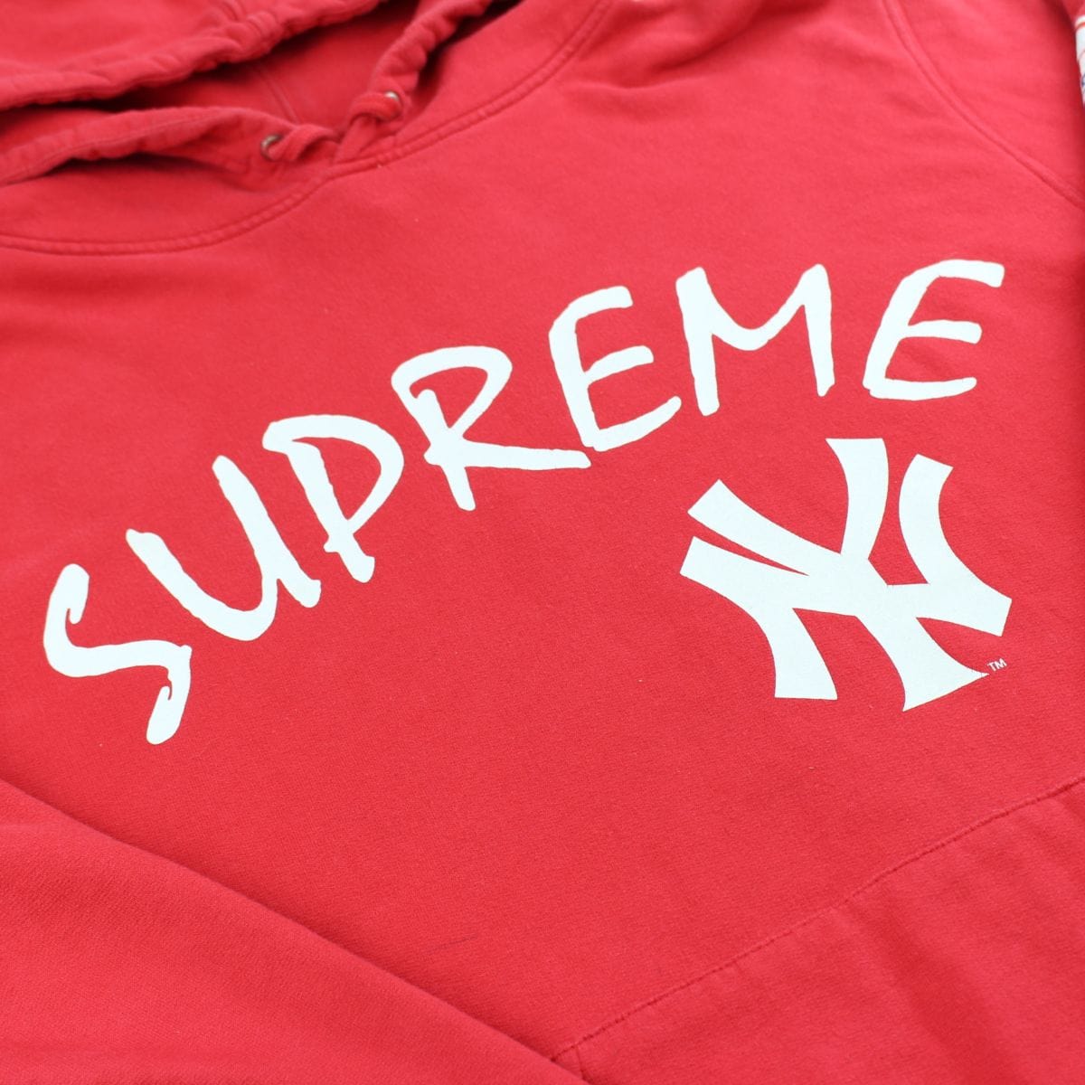 supreme x new york yankees hoodie red 2015 - SaruGeneral