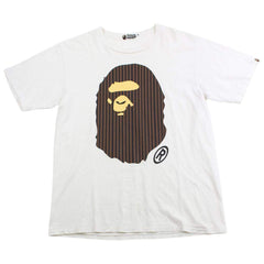 T-shirt Bape Pinstripe Big Ape avec logo blanc