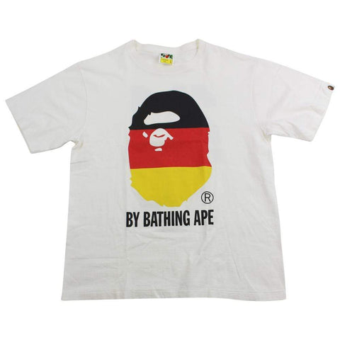 Bape German Flag Big Ape Logo Tee White