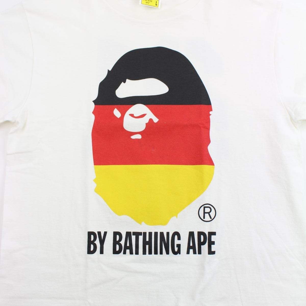 Bape German Flag Big Ape Logo Tee White - SaruGeneral