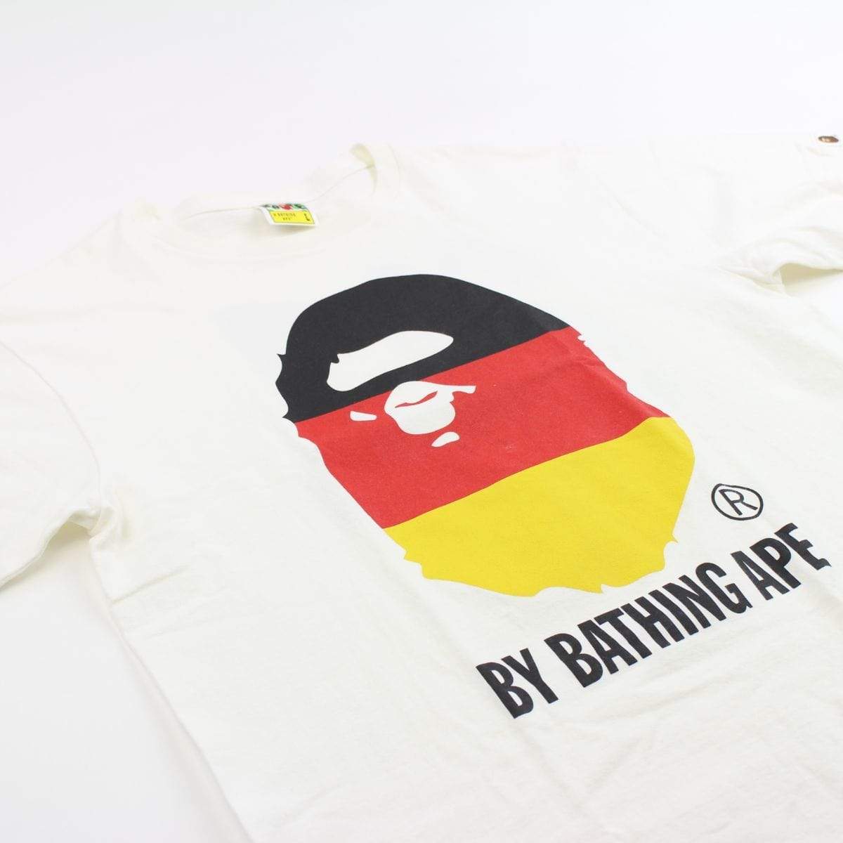 Bape German Flag Big Ape Logo Tee White - SaruGeneral