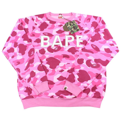 Bape pink camo swarovski crewneck 2005