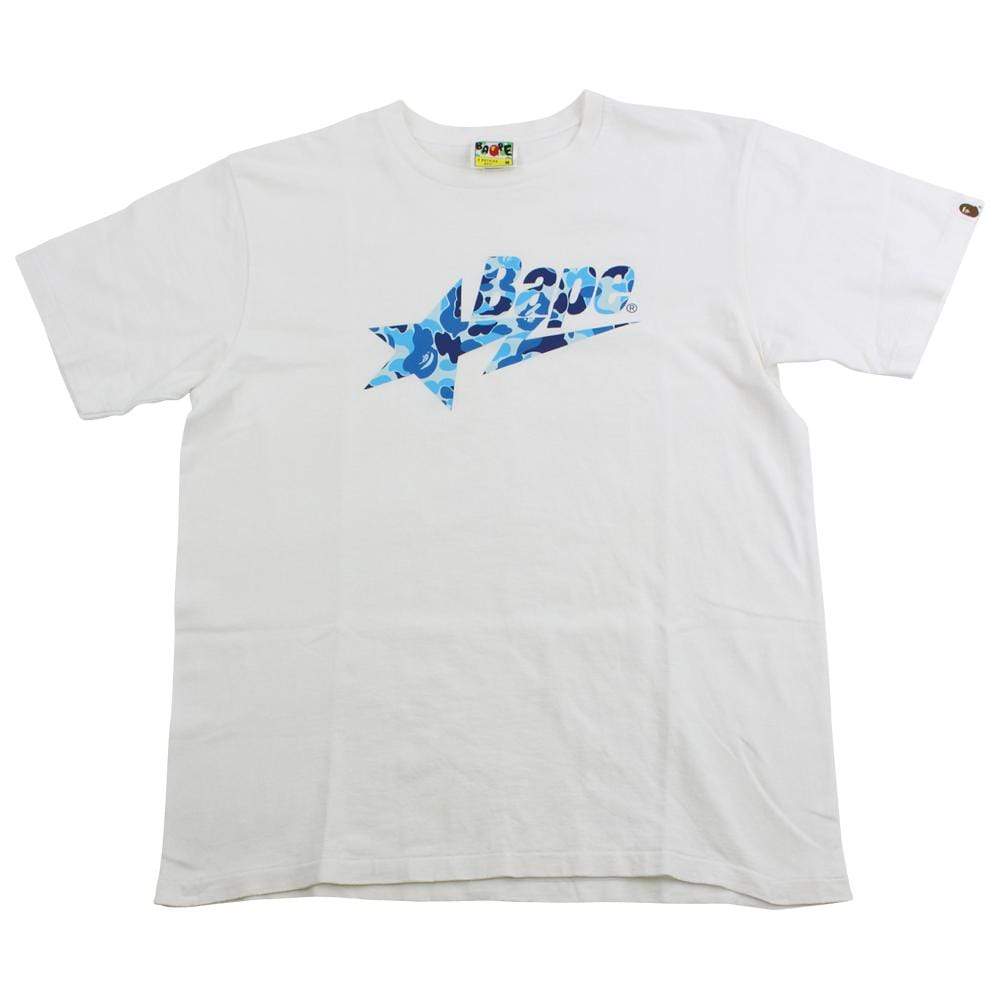 Bapesta ABC Blue Camo Logo Tee White - SaruGeneral