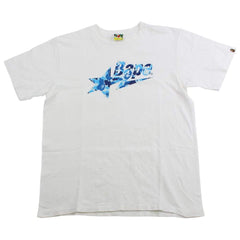 Bapesta ABC Blue Camo Logo Tee White