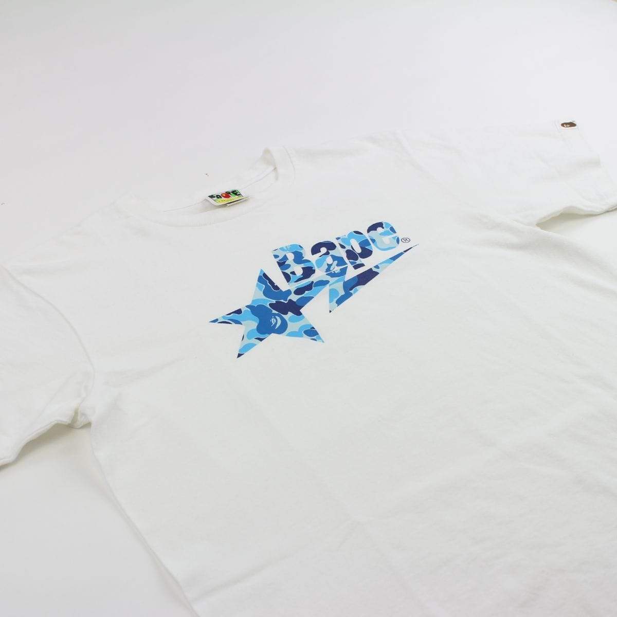 Bapesta ABC Blue Camo Logo Tee White - SaruGeneral