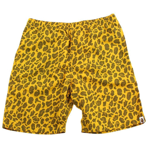 Bape Leopard Print Shorts Yellow